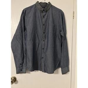 Giorginni Mens XL Slim Fit Denim Color Button Front Casual Collar XL Shirt